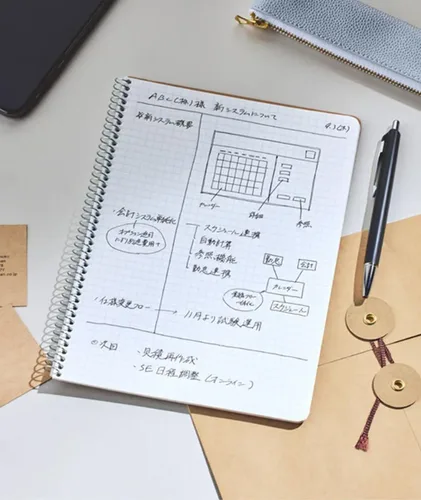 Miniatura 3 de Maruman Cuaderno de cuadrícula básica de notas en espiral, tamaño A4, 11.69 x 8.98 pulgadas, 80 hojas/160 páginas, diario de papel cuadriculado