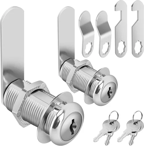 Miniatura 10 de Cam Locks - Cerradura de gabinete con llave igual, cilindro de 5/8 pulgadas de longitud. Se adapta a un grosor máximo del panel de 3/8 pulgadas, 2