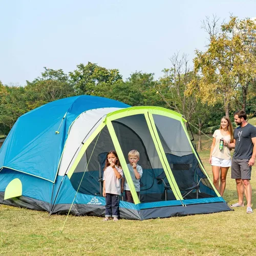 Miniatura 9 de JELUCAMP Tienda de campaña familiar grande impermeable para 6/8 personas para camping, tienda de campaña con porche con mosquitero, relajación sin