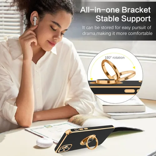 Miniatura 4 de BENTOBEN Funda para iPhone 11 con soporte de anillo de 360°, a prueba de golpes, soporte magnético, soporte magnético, soporte para automóvil