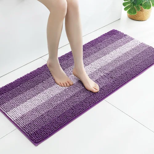 Miniatura 9 de Gibelle Alfombras Azules para Baño, Alfombra de Baño de Chenilla de Lujo, Alfombra Pequeña Antideslizante para Ducha y Alfombras para el Suelo
