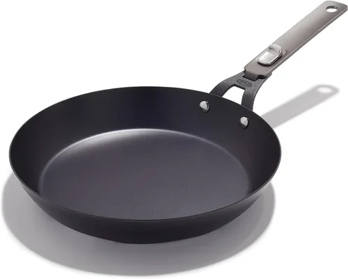 Miniatura 10 de OXO Juego de 8 utensilios de cocina para acampar al aire libre, sartén de acero al carbono pre-sazonado de 10 pulgadas, cacerolas de acero