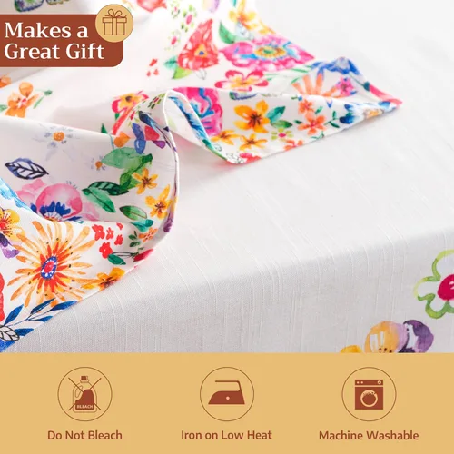 Miniatura 5 de Maison d' Hermine Happy Florals - Juego de 4 servilletas 100% algodón suave y cómodo perfectas para cenas familiares, bodas, fiestas de cóctel, 063