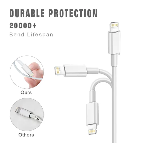 Miniatura 2 de Cargador de iPhone, paquete de 5 (6/6/6/10/10 pies) [certificado Apple MFi] cables de carga de Apple, cable de carga rápida para iPhone