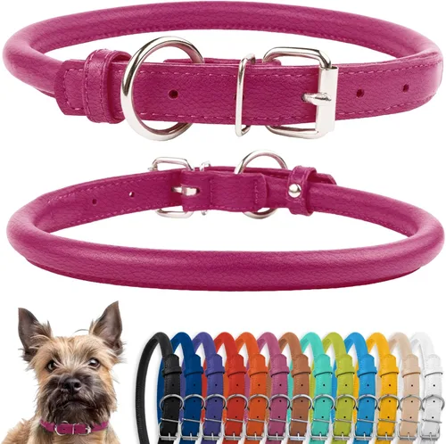 Miniatura 82 de CollarDirect Collar de perro con tachuelas, collares de cuero para mascotas para perros pequeños, medianos y grandes, acolchado suave, marrón, negro
