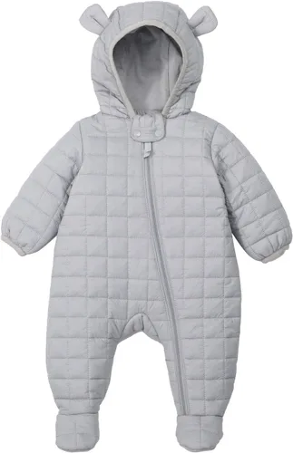 Miniatura 7 de DDY Traje de nieve para bebé niña niño de 0 a 3 meses, chaqueta de plumón con capucha, mameluco para bebé, mameluco para invierno, color gris