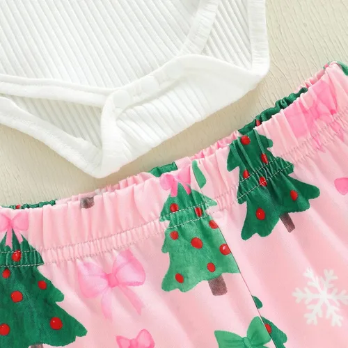 Miniatura 14 de Kuriozud Conjunto de mameluco con volantes para bebé recién nacida, con volantes, lindo conjunto de pantalones acampanados con diadema