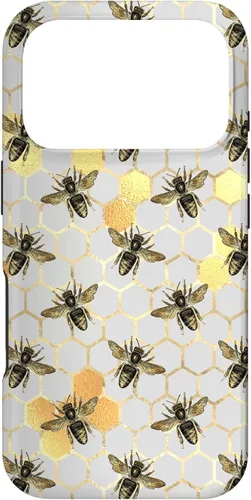 Miniatura 28 de iPhone 12 Pro Max Bumble Bee - Honeycomb Apicultor amarillo Abeja patrón caso