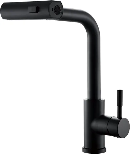 Miniatura 11 de CENOSA Grifo de Cocina sin Contacto con Sensor de Movimiento Manos Libres de Una Sola Manija para Fregadero de Cocina con Rociador Desplegable Negro