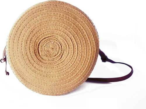 Miniatura 6 de Bolso de mano de ratán vintage natural elegante informal para playa playa mar cesta de paja