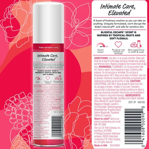 Miniatura 8 de Summer's Eve Blissful Escape Daily Refrescante Spray femenino, 2 onzas