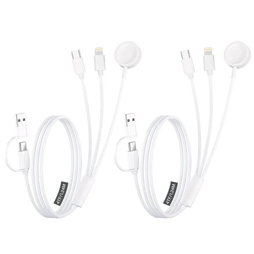 Miniatura 7 de Esenciales de viaje, cable USB C 3 en 1 para cargador de Apple Watch, cable de carga múltiple, artículos esenciales de camping de vacaciones, RV