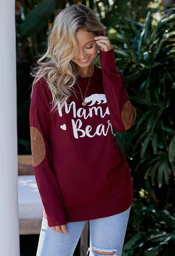 Miniatura 6 de Pink Queen - Blusa suelta de mujer con cuello redondo, camiseta de manga murciélago con parches