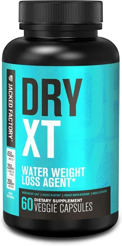 Jacked Factory Dry-XT Pastillas de agua diuréticas - Suplemento natural | Reduce la retención de agua y la hinchazón | Extracto de raíz de diente de