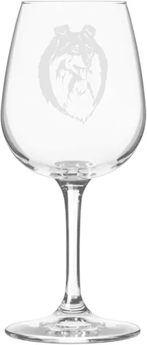 Miniatura 168 de Copa de vino de 12.75 onzas con diseño de perro grabado