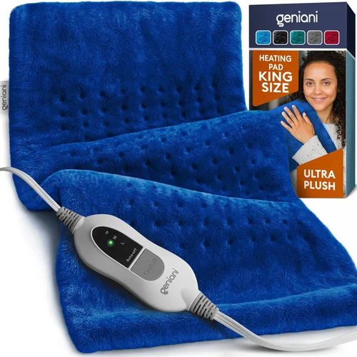 Miniatura 8 de Geniani - Almohadilla térmica eléctrica para alivio del dolor de espalda y calambres, apagado automático, almohadilla térmica suave para terapia