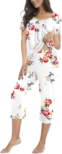 Miniatura 2 de POPYOUNG Women's Summer Casual 2 Piece Pajama Sets, Lounge Sleepwear Ladies Pjs Sets with Pockets