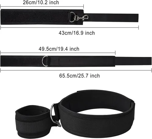 Miniatura 6 de Pulseras sexuales para mujer, restricciones de cama sexuales con correas ajustables, lazos sexuales para tobillos y muñecas, juego sexual