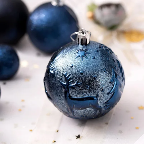 Miniatura 5 de Senjie Adornos de Navidad inastillables azul noche, juego de 32 piezas, estilo tradicional, material plástico, Navidad y ocasión de boda