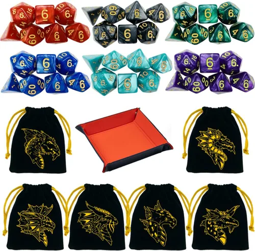 Miniatura 9 de 25 juegos de dados DND dados poliédricos dados de mazmorras y dragones dados para rodar para juegos de rol MTG juegos de mesa dados al por mayor