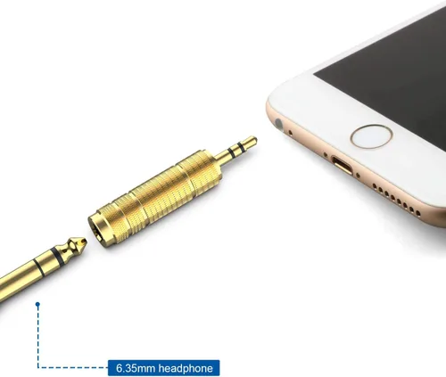Miniatura 4 de DIGITNOW Adaptador de auriculares de 0.250 in (1/4 pulgada) macho a 0.138 in (1/8 pulgadas) hembra y conector macho de 0.138 in a conector hembra
