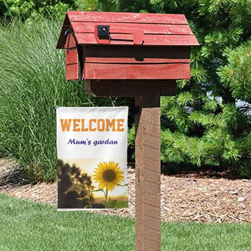 Miniatura 4 de Banderas de jardín personalizadas de 12 x 18 pulgadas de doble cara para exteriores, diseño de banderas de recuerdos personalizadas con tu propia