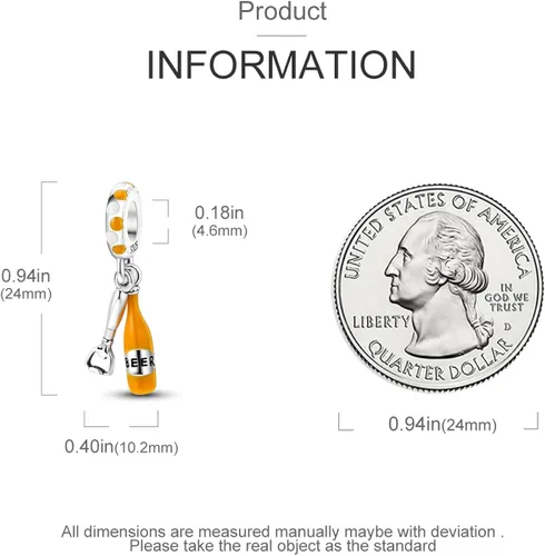 Miniatura 4 de Hapour Dijes de plata de ley 925 para pulseras de dijes, collar, joyería europea, dije, abalorios, abalorios, regalo de cumpleaños para mujeres