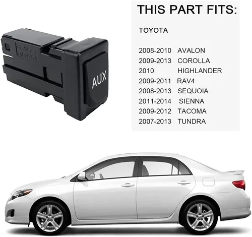 Miniatura 7 de RLP Puerto Auxiliar de Reemplazo 86190-02010 Compatible con Corolla Tundra Camry RAV4 Tacoma Highlander Sienna Kit de Adaptador de Entrada de Audio