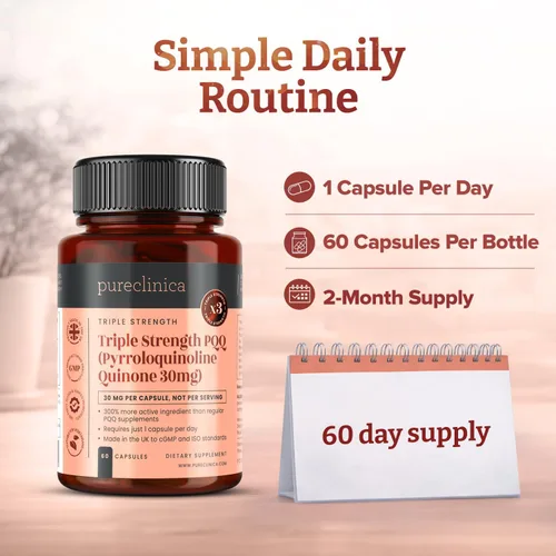 Miniatura 6 de Triple Strength PQQ (pirroloquinolina quinona) - Masivo 30mg x 60 cápsulas vegetarianas - 300% más fuerte que la mayoría de nuestros competidores