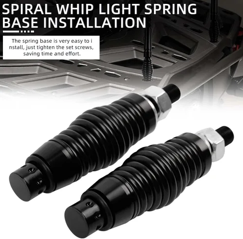 Miniatura 9 de DREAMIZER 2 piezas de luces de látigo con base de resorte en barril, luces LED con base de resorte de liberación rápida, compatibles con Cam Am