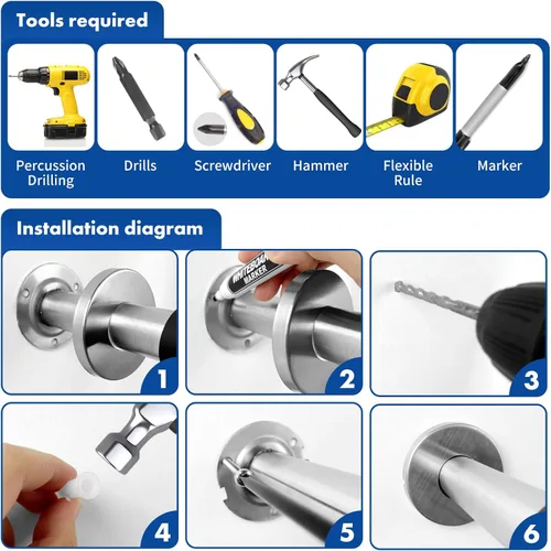 Miniatura 5 de Barras de agarre de acero inoxidable para discapacitados, pasamanos de inodoro de 23.6 pulgadas, barra de seguridad para baño, barra de soporte