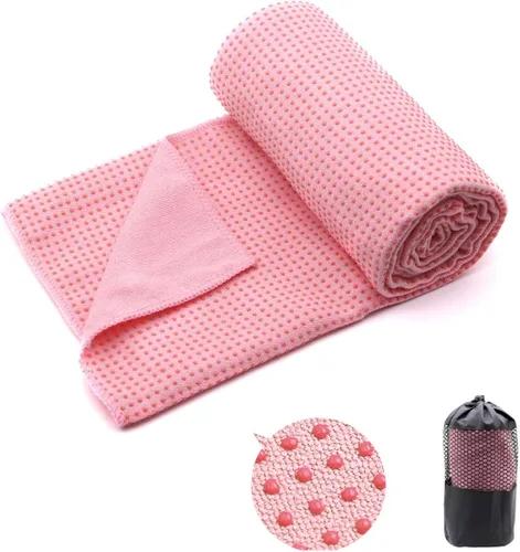 Miniatura 2 de Eunzel Paquete de 2 toallas de yoga caliente con punto de agarre, tapete de yoga antideslizante Towe absorbente de sudor para yoga caliente, bikram