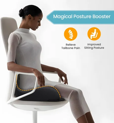Miniatura 4 de Cojín de Asiento de Espuma Viscoelástica Extra Grande para Silla de Oficina, Alivio de Presión, Ciática y Dolor de Coxis, Almohadilla de Coxis Firme