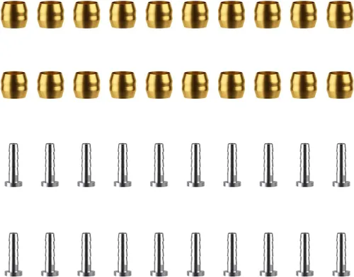 Miniatura 3 de Juego de 20 piezas de freno de bicicleta de oliva y púa – YaderJove Bicycle Brass Olive and Steel Connecting Insert kit para manguera de freno