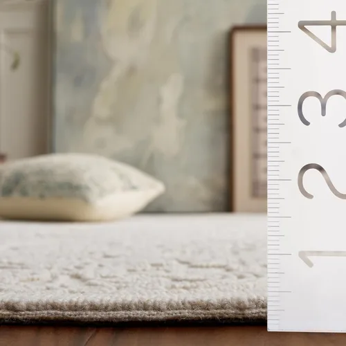 Miniatura 3 de SAFAVIEH Trace Collection - Alfombra decorativa de 2 x 3 pies, color marfil, lana hecha a mano, ideal para zonas de alto tráfico en entrada, sala
