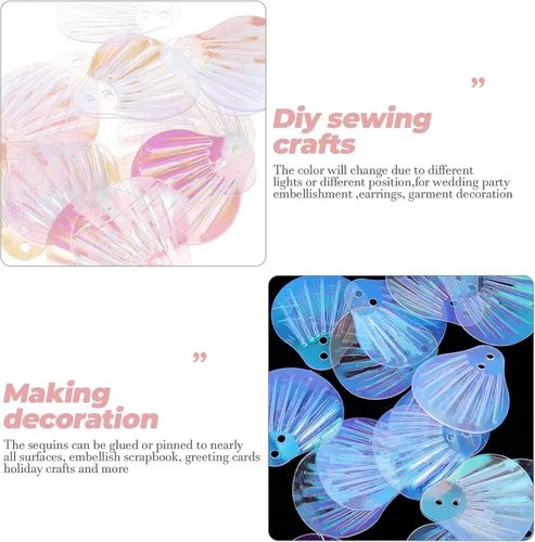 Miniatura 4 de Amosfun Lentejuelas brillantes con agujeros para manualidades de costura, bordados, aretes y decoración de prendas