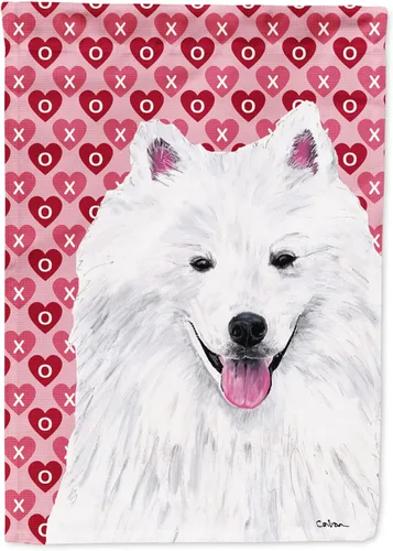 Miniatura 144 de Caroline's Treasures SS4484GF Bandera de jardín con diseño de bulldog inglés y corazones para el Día de San Valentín, bandera decorativa para patio