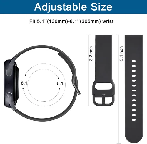 Miniatura 3 de AK para Samsung Galaxy Watch 5 Banda 40mm 44mm/Galaxy Watch 5 Pro Bandas 45mm, Correa Deportiva Suave de 20mm para Galaxy Watch 5