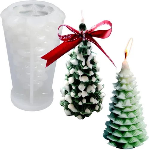 Miniatura 10 de Moldes de silicona para velas de árbol de Navidad, molde de silicona de pino de Navidad 3D para fundición de resina epoxi, velas de aromaterapia, 05