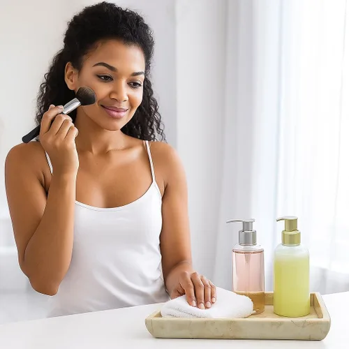 Miniatura 5 de Lujosa bandeja de tocador de mármol natural tallada a mano, organizador elegante y resistente para baño, dormitorio, maquillaje, encimeras, beige