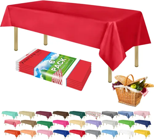 Miniatura 115 de Zimpleware - Mantel redondo de plástico para fiestas de 213 cm (84 pulgadas) de diámetro (paquete de 1, 6 y 12 unidades)