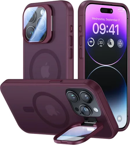 Miniatura 75 de VOFATA - Funda magnética para iPhone 17 Pro Max, cubierta para cámara con soporte, protección completa para la cámara, compatible con MagSafe