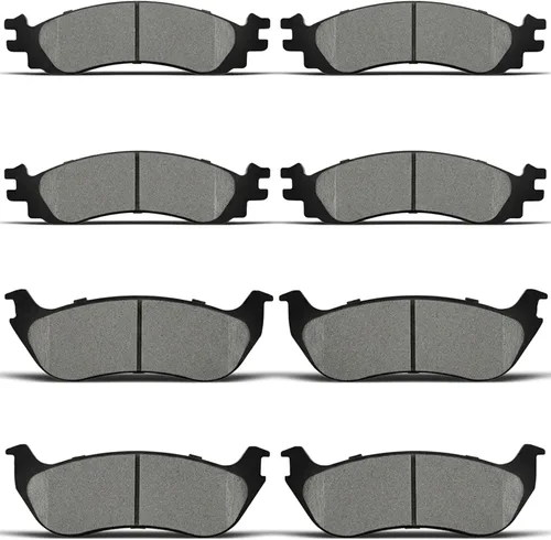 ALADICHE Juego de pastillas de freno de cerámica delanteras y traseras compatibles con Ford Explorer 2006-2010, Ford Explorer Sport Trac 2007-2010,