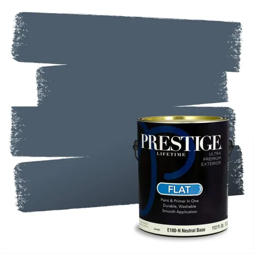 Miniatura 1597 de Pintura Exterior + imprimación PRESTIGE, todo-en-uno, 1 galón, acabado mate, color comparable al Valspar* Royal Gray* VS151-Gris real