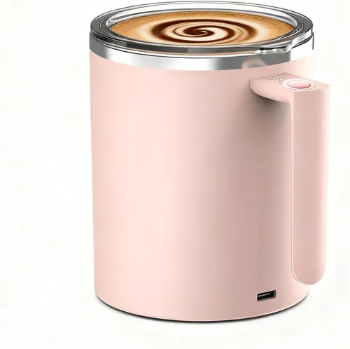 Miniatura 8 de Taza de café autoagitable, taza mezcladora eléctrica de 12.2 onzas con agitador magnético y antisedimentación, taza de viaje recargable para café