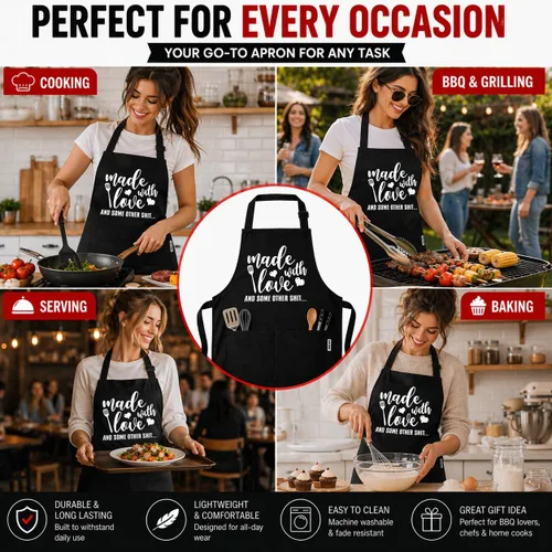 Miniatura 3 de Delantales Divertidos para Hornear para Mujeres y Hombres Lindo Delantal de Panaderos Regalos de Horneado Damas Cocina Cocinando Cumpleaños Mamá