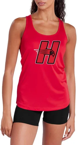 Miniatura 170 de Camiseta deportiva sin mangas oficial de NCAA Collegiate para mujer, con espalda cruzada, colección con logotipo primario