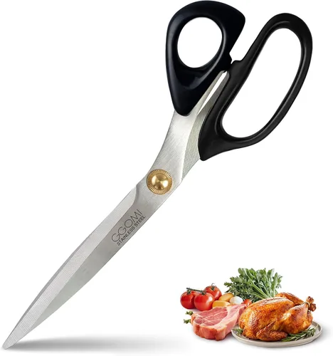 Tijeras de cocina de hoja inoxidable 3T, 10.23 pulgadas x 1 paquete, barbacoa coreana Kalbi, corte de carne de pollo, tijeras de cocina afiladas y