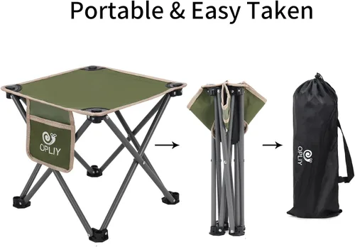 Miniatura 4 de Opliy Taburete de campamento, silla pequeña plegable de 13.5 pulgadas, taburete de campamento portátil para camping, pesca, senderismo, jardinería
