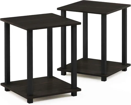 Miniatura 5 de Furinno Turn-S-Tube - Juego de soporte de TV de 3 niveles y mesas auxiliares (expreso/negro)